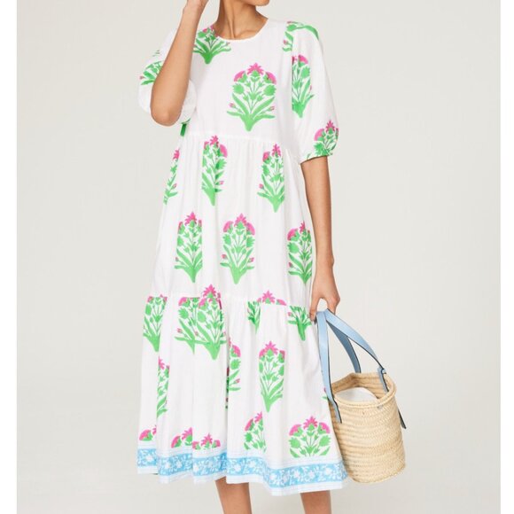 SZ Blockprints Dresses & Skirts - SZ BLOCKPRINTS Gaia Dress Floral Print Size Small